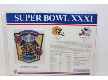 1997 Super Bowl XXXI Green Bay Over Patriots 35-21 Patch Only