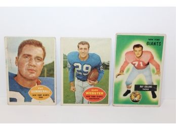 3 Vintage NY Giants - Pat Summerall - Alex Webster