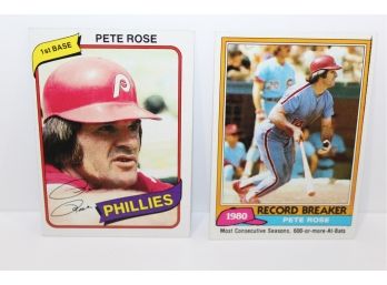 2 Pete Rose Cards 1980 - 1981