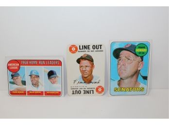 4 Card Group Of Frank Howard Cards Including Leaders Cards 1968-1969