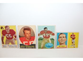 4 Vintage 49ers Cards - Matt Hazeltine - Bob St.Clair - Billy Wilson 1950s!