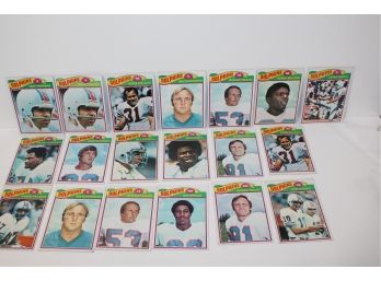 19 Vintage 1977 Miami Dolphins Cards