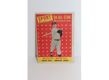 1958 Topps Sport All-starr Mickey Mantle - Card #487