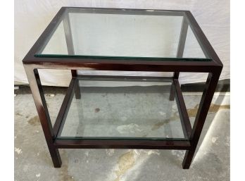 Heavy Two Tier Metal And Glass Stand