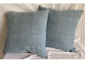 Pair Of Rodeo Home Light Blue And Green Down Pillows
