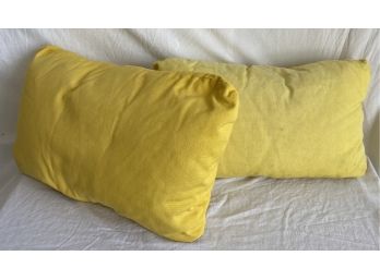Pair Of Yellow Down Throw Pillows