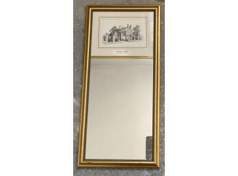 Mirror With Print Of Harvard University