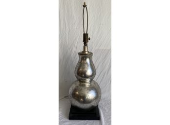 Bulbous Silvered Glass Lamp