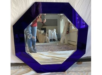 Octagonal Mirror With Purple Glass