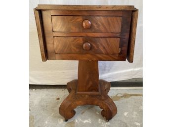 Two Drawer Drop Leaf Empire Style Table