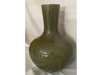 Tall Green Pottery Vase