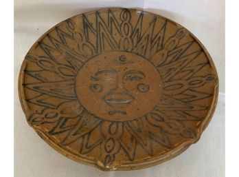 Pottery Sun Face Dish