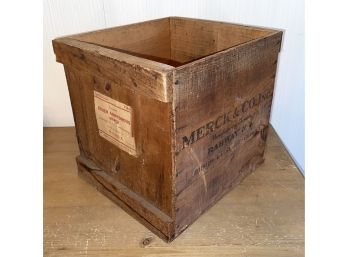 Vintage Merck Wooden Ether Crate