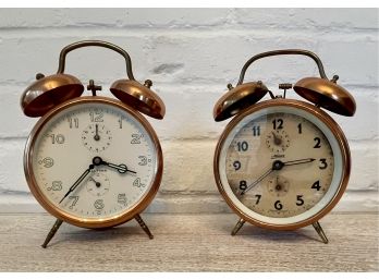 Pair Of Vintage Kaiser & Alltime Alarm Clocks - Kaiser Clock Works Both From Germany & West Germany