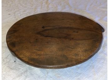 Primitive Hand Carved Wooden Footed Charger