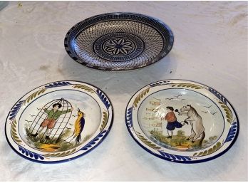 Lot Of Ceramic Plates Including Italian Hand Painted