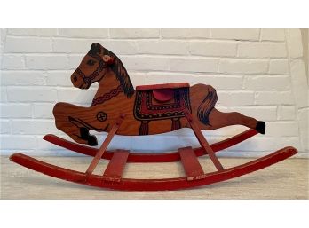 Vintage Wooden Childs Rocking Horse From Mengel Play Things