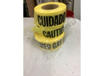 3 Rolls Of Yellow Caution Tape 1 Is For Buried Gas Lines Big Rolls 1000s Of Ft Left See Pictures
