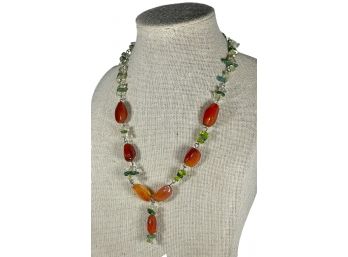 Vintage Carnelian Stone Beaded Necklace