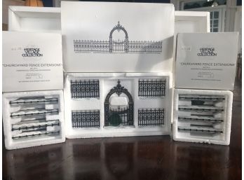 Dept 56 Accessories - Churchyard Fence Extensions And Victorian Wrought Iron Fence And Gate