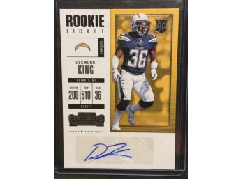 2017 Panini Contenders Rookie Ticket Desmond King Autograph Card