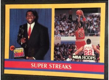 1990 NBA Hoops Inside Stuff Super Streaks Magic Johnson & Michael Jordan