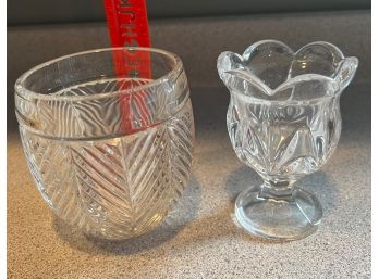 Small Glass Flower Vase And Tea Candle Holder