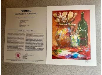 Seriolithograph In Color On Paper. Signed In The Plate. Comes With COA