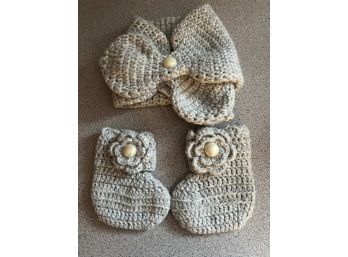 Baby Booties And Scarf