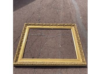A Large Gilt Wood Frame With Carved Foliate Detailing - 59x47