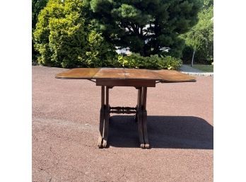 Federal Style Mahogany Veneer Drop Leaf Expanding Dining Table - DIY Delight