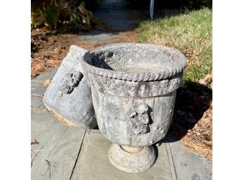 A Pair Of Antique Planters - Molded Lead - Approx 16' H