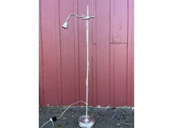 A Brush Nickel Adjustable Height Reading Lamp - No Shade - 57'