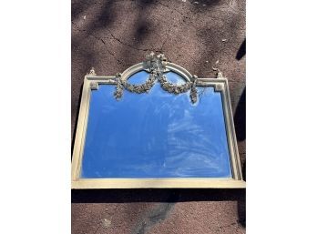 Mirror With Wood Frame And Carved Wood Floral Festoon