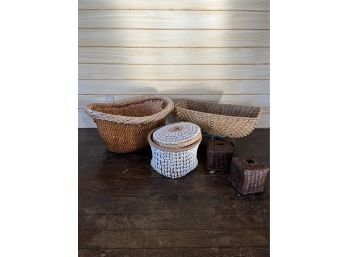 Assorted Baskets And Tissue Covers