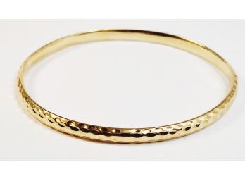 Vintage 14k Yellow Gold Bangle Bracelet With Hidden Hinge