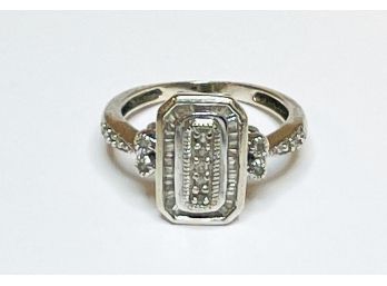 Unique Antique 14k White  Gold Diamond Ring