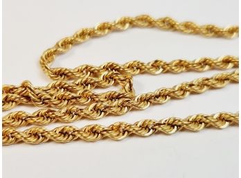 14k Yellow Gold Spiral Rope Link Necklace