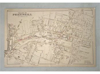 Antique 1881 GW Bromley Map Of Peekskill