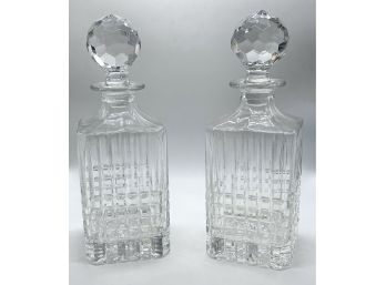 Pair Of Cut Glass - Tiffany & Co Liquor Bottles