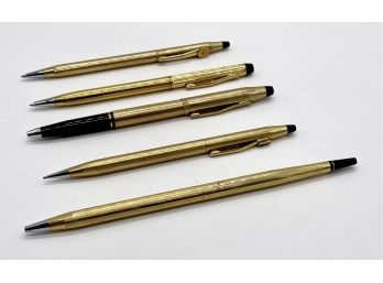 Lot Of Five 10K Gold Filled - Cross Pens & One Pencil