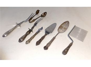 Lot Of Seven Sterling Silver Handle Tableware Items