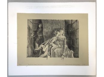 Vintage Etching Of Cheating Couple Signed And Dated