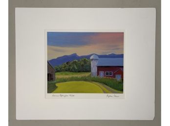 Vermont Artist Phyllis Chase Signed/Numbered Silkscreen Titled Summer Afterglow