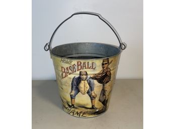 Vintage Baseball Theme Tin Bucket