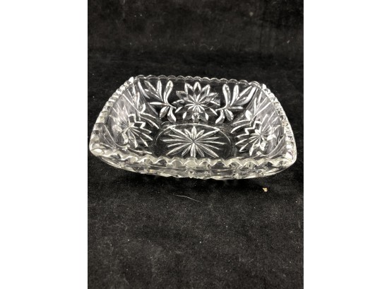 Floral Etched Square Dish