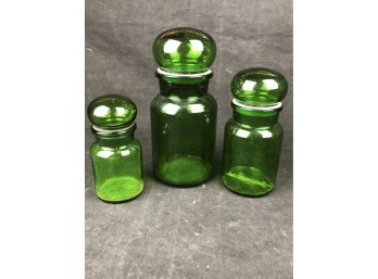 Small Green Glass Jars