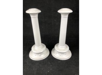White Candle Stick Holders