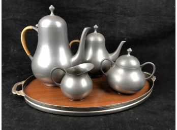Royal Holland Pewter Tea Set With Tray Made In Holland