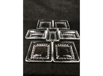 Glass Appetizer Dishes Set Of 7